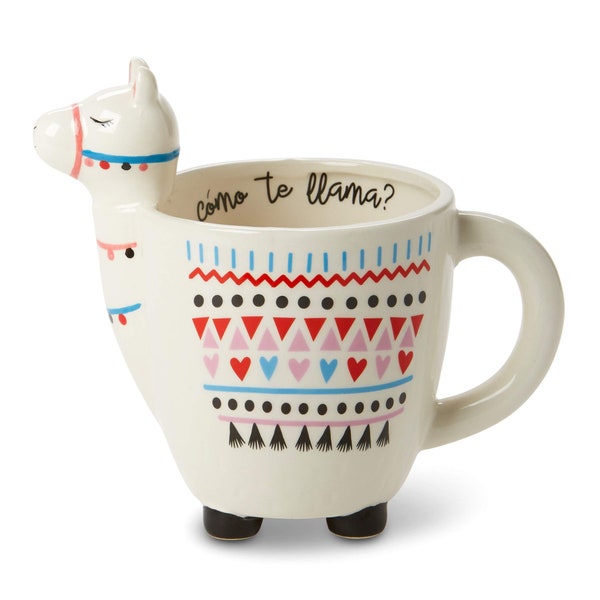 Funny Cermaic Mug, Llama Coffee Mug,  White Ceramic Mug Cute Animal Shaped Llama Gift for Coworker, - 18.6oz