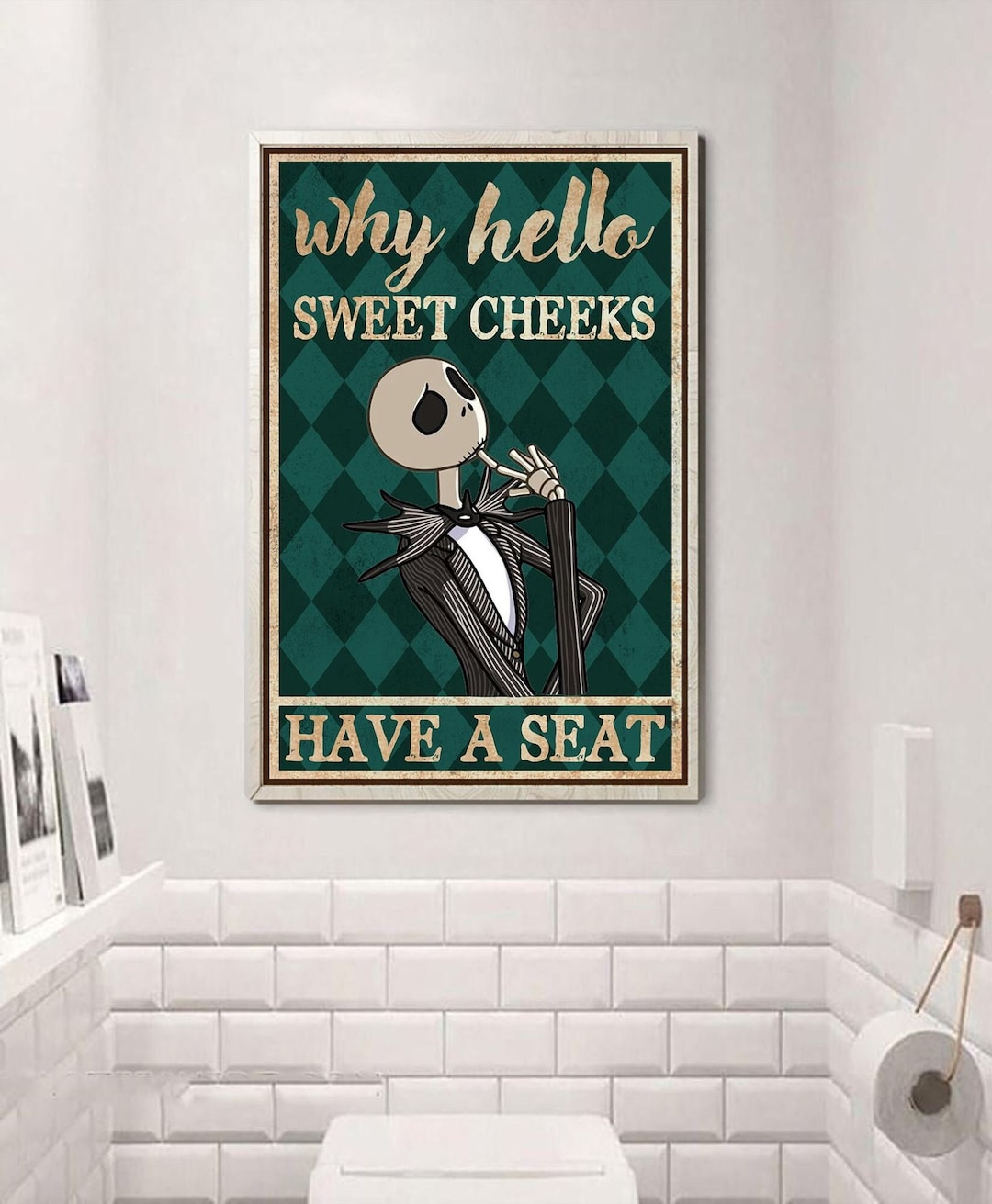 Jack Skellington Bathroom Restroom Toilet Poster/canvas Etsy