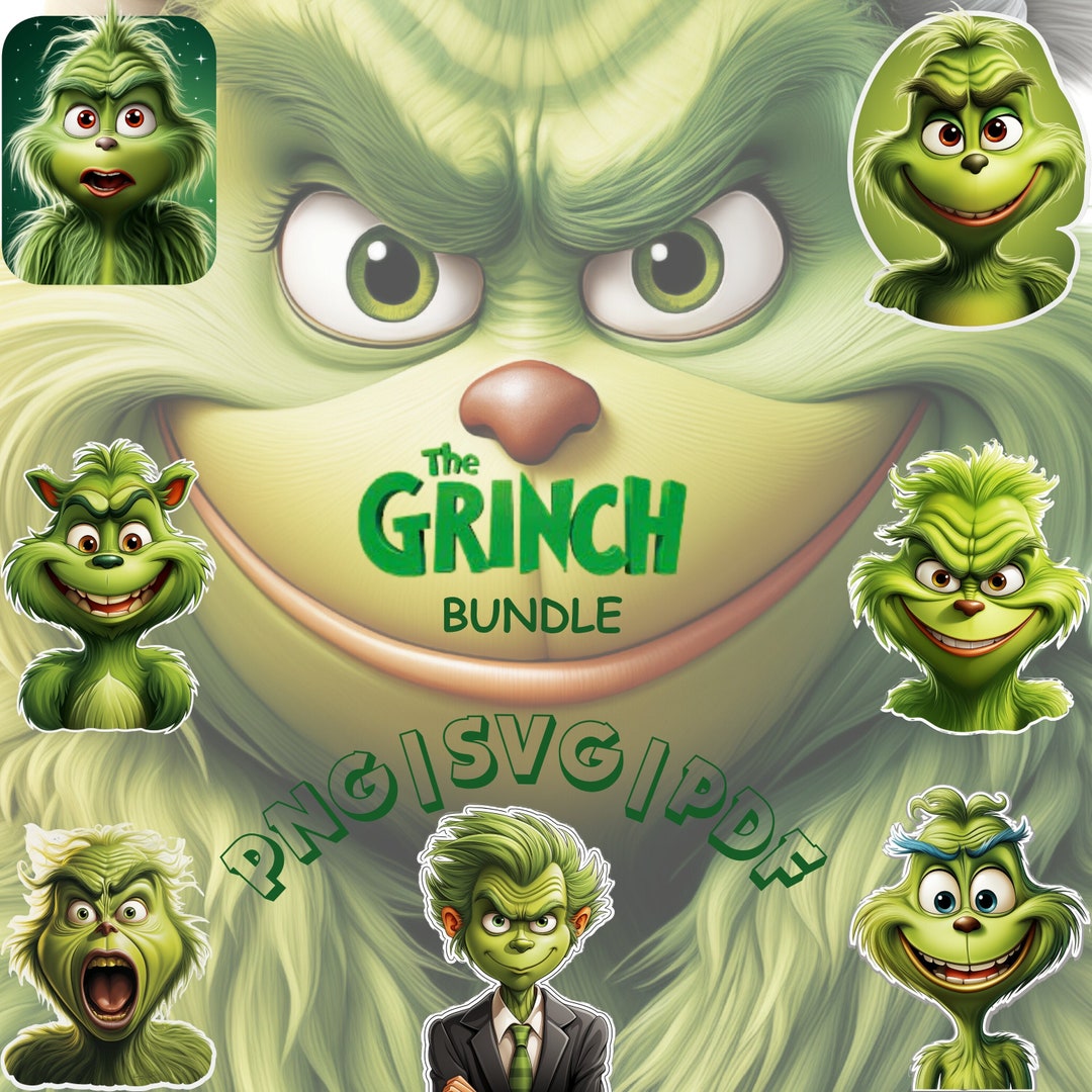 Grinch Svg , Grinch Clip Art , Grinch Ornaments , Grinch Crafts for