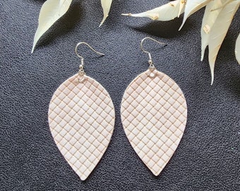 Faux Leather Leaf Earrings