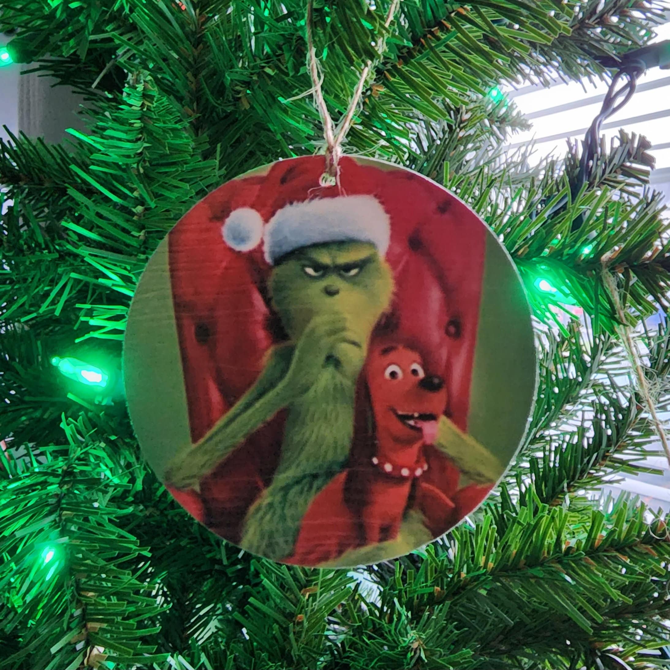 Slice Rinch Super Cute Grinch & Max Wood Slice Ornament - Etsy