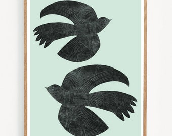 ART PRINT/ POSTER/Illustration/ Graphics/ Interior/ Wall Art/ Bird/ Birds