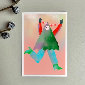 Natale/Buon Natale/Inverno/Avvento/Illustrazione/Cartolina/Biglietto d'auguri/Auguri di Natale/Albero di Natale/Fungo/Colomba/Pace