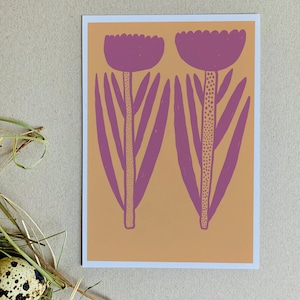 FLEURS / TULIPES / floral / CARTE DE VOEUX / carte postale / printemps / illustration