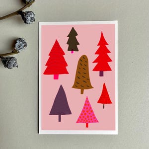 F R O H E W E I H N A C H T E N - F R O H E S F E S T/ Hiver/ Sapin de Noël/ Forêt/ Voeux de Noël/ Carte postale