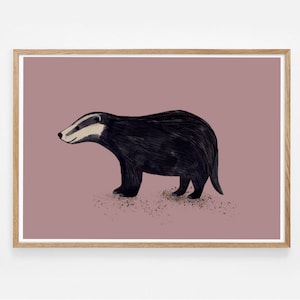 Poster/ Wandschmuck/ Poster Kinderzimmer/ Poster Tiere/ Deko Kinderzimmer/ Deko Wand/ Waldtiere/ Heimische Tiere/ Dachs