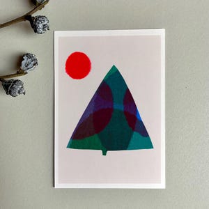 F R O H E W E I H N A C H T E N - F R O H E S F E S T/ Hiver/ Sapin de Noël/ Forêt/ Voeux de Noël/ Carte postale
