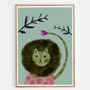 KUNST FÜR KINDER/ Kinderzimmerposter/Kinderzimmer Dekoration/ Poster/ Tierposter/ Löwe/ Illustration/ Artprint/ Wanddekoration/ Wallart