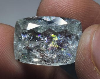 Natural Aquamarine Cushion Shape With Rainbow Fire Size 16.1x11.7 MM 12.15 Cts Stone Clarity Inclusion Beautiful Aquamarine Perfect jewelry