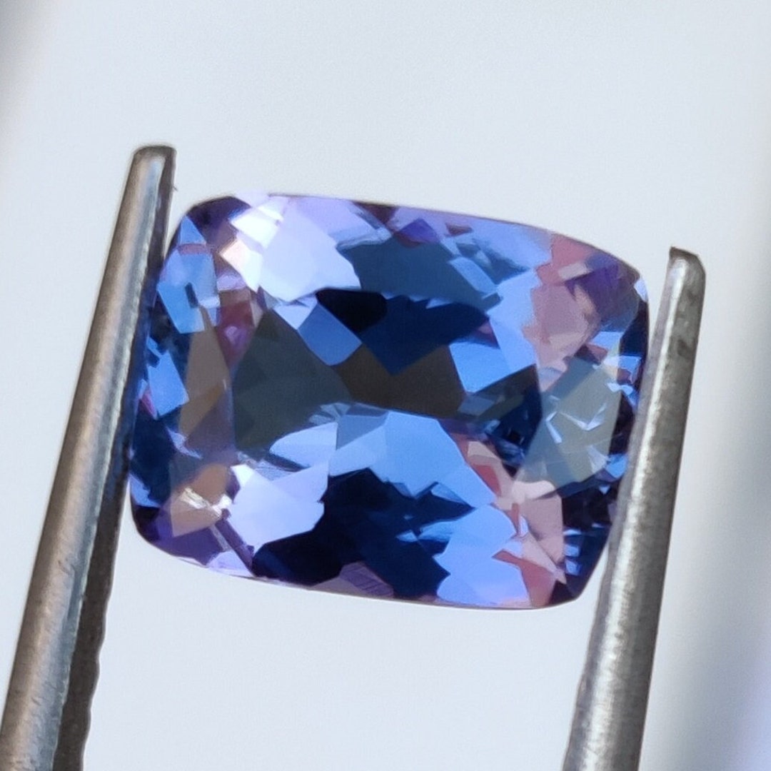 thumbnail image 2 of Natural Blue Tanzanite Cushion Cut Pair – 8-10 Ct Total – Certified, Eye Clean, Heated – GGL Certificate 2 of 5