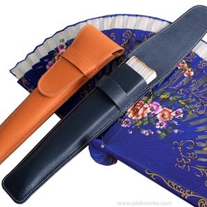 Echte leren ventilatorhoes met klep en pinsluiting