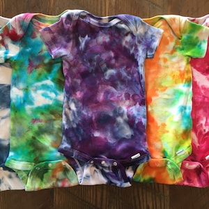 Hand-dyed organic cotton baby onesies