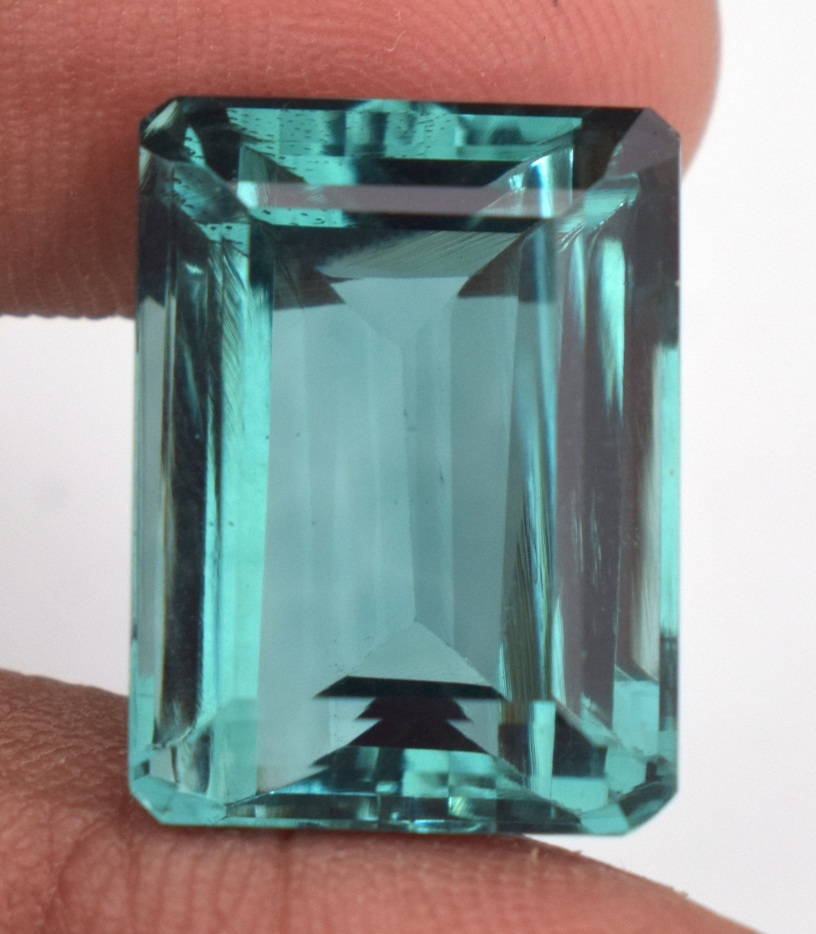 Natural Blue Green Tourmaline 1980 Ct Emerald Cut Loose Etsy