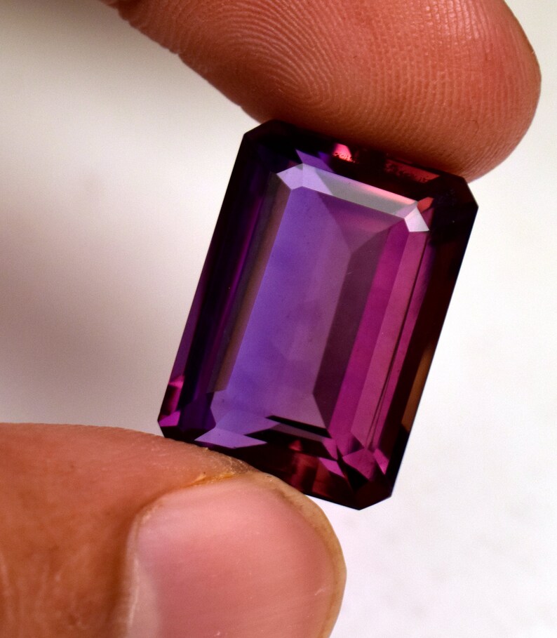 Amerite Color Natural Bio Color Ametrine 16.25 Ct Certified Emerald Cut Loose ...