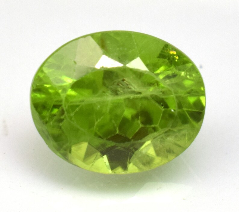 Natural Arizona Green Peridot 5.75 Ct Certified Oval Cut Ring Use Gemstone
