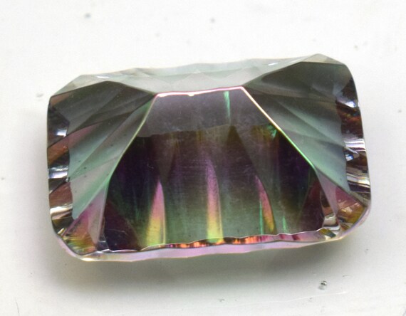 Natural Multi Fire Mystic Topaz 20.55 Ct Emerald Cut Loose