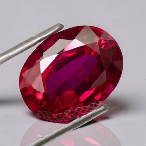 Pierres précieuses naturelles de 10,95 carats en vrac, rubis rouge du Mozambique, taille ovale, [verre]