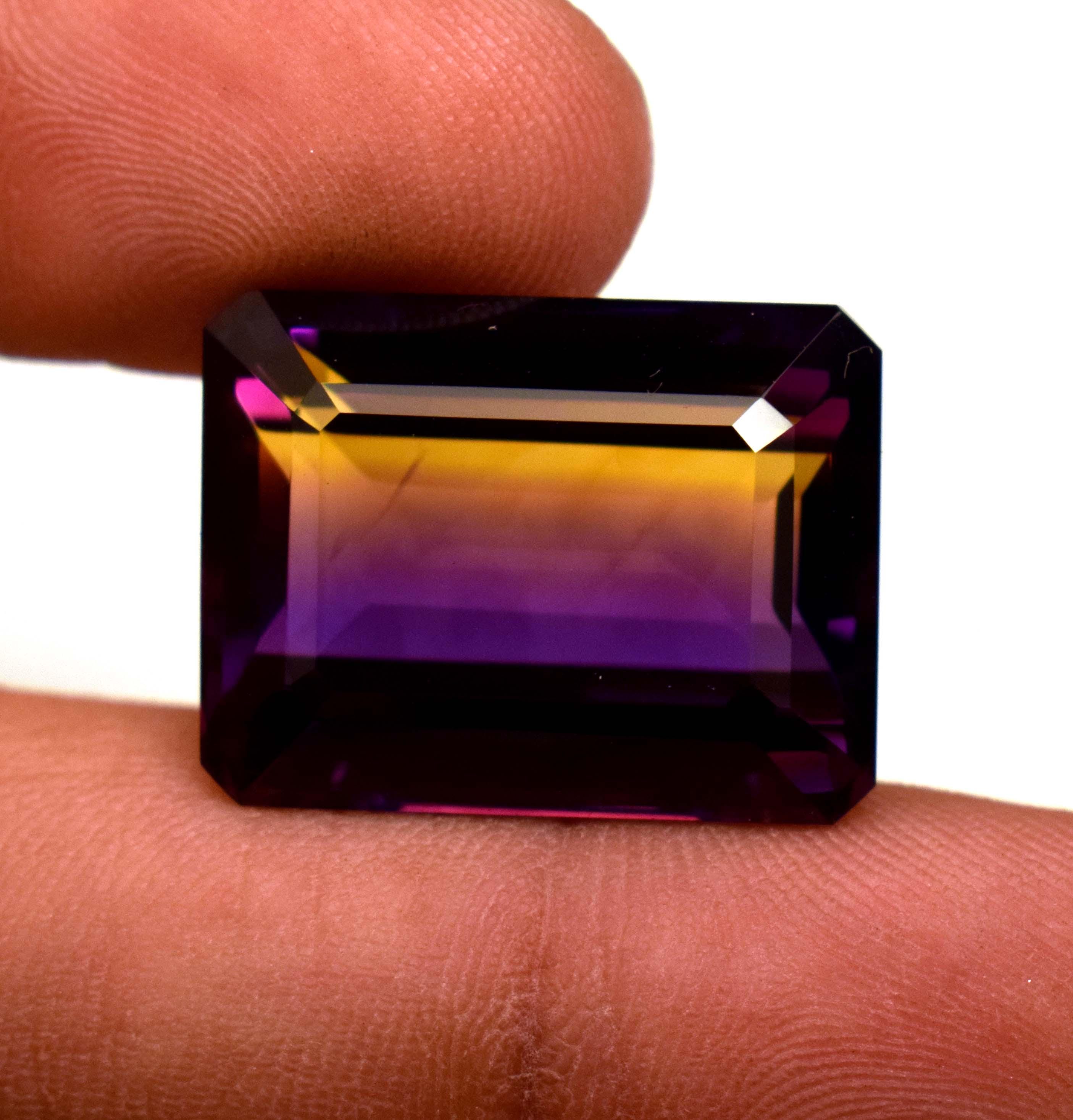 Natural Bio Color Ametrine Ct Certified Emerald Cut Loose