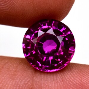 Natural Certified Purple Pink Rhodolite Garnet 7.15 Ct ROUND Cut Loose ...