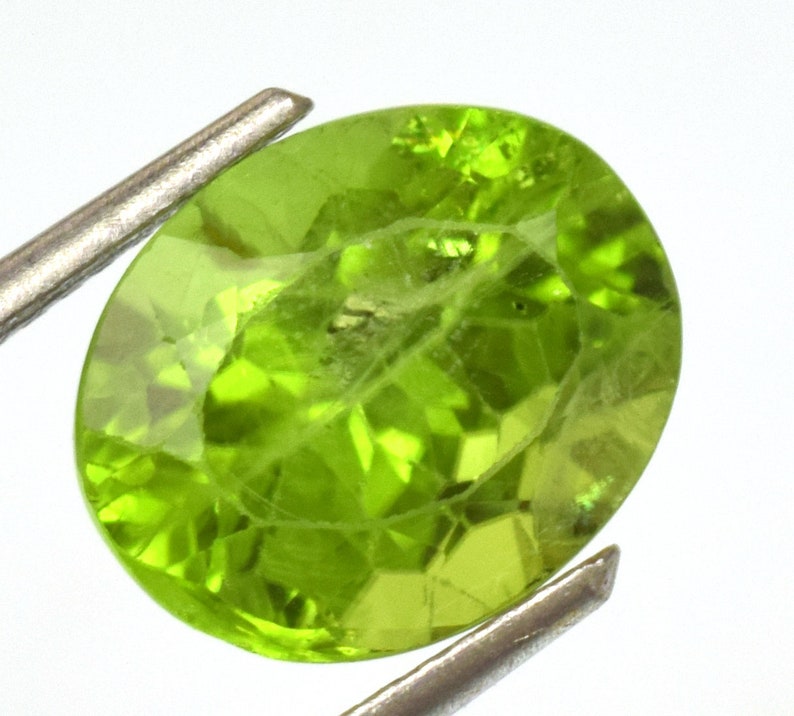 Natural Arizona Green Peridot 5.75 Ct Certified Oval Cut Ring Use Gemstone