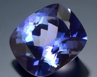 Natural Tanzanite AAA Color 6.10 Ct Certified Cushion Cut Loose Gemstone [TREATED ] With Cobalt