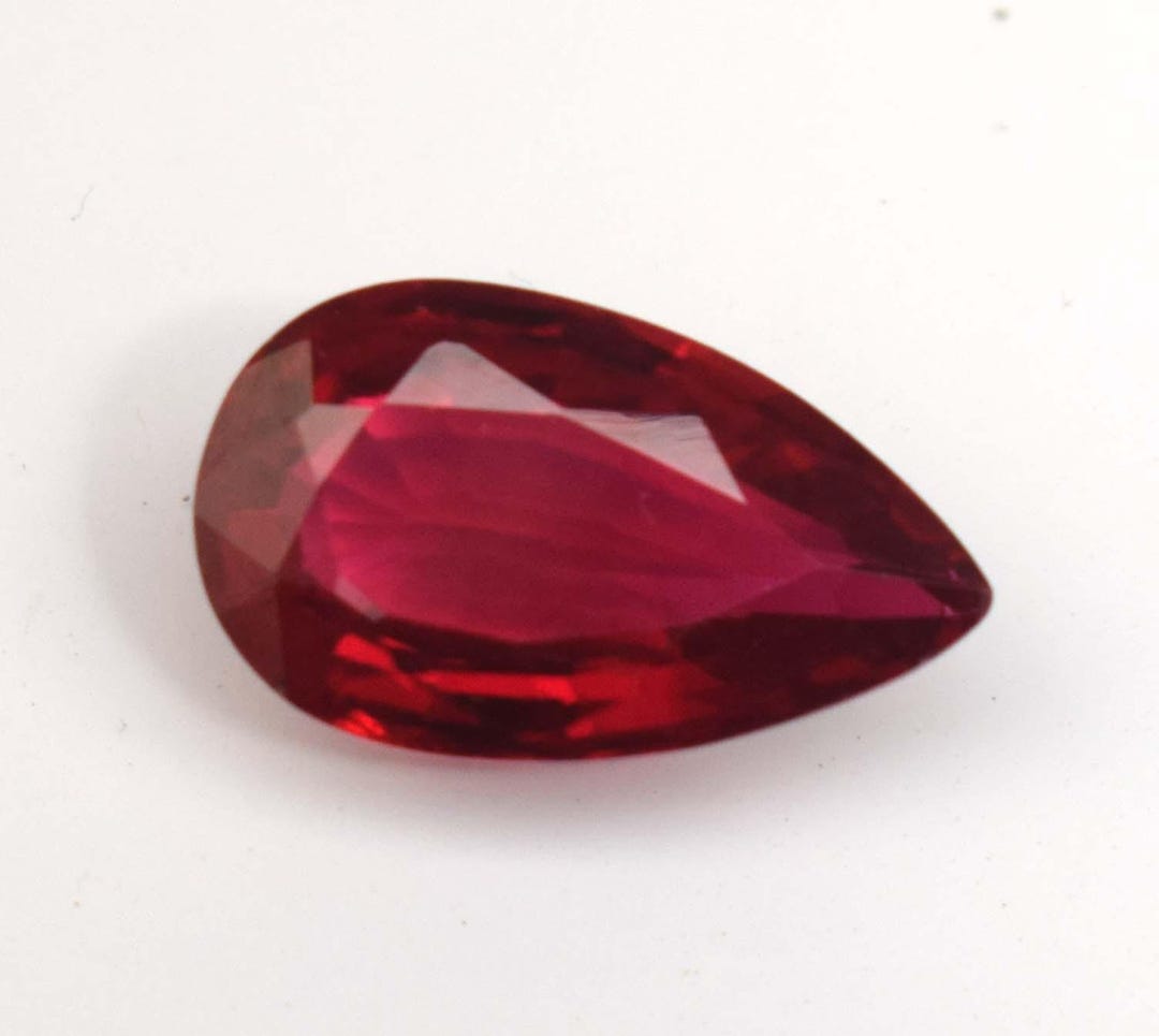 Blood Ruby Natural Pigeon Blood Mozambique Red Ruby Pear Cut 12.60 Ct Loose ...