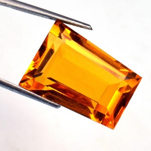 Natuurlijke madeira oranjegele citrien 25,40 kt baguette en banket geslepen losse edelsteen uit Brazilië