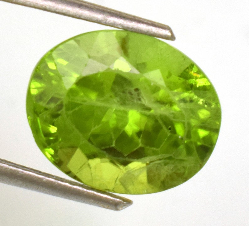 Natural Arizona Green Peridot 5.75 Ct Certified Oval Cut Ring Use Gemstone