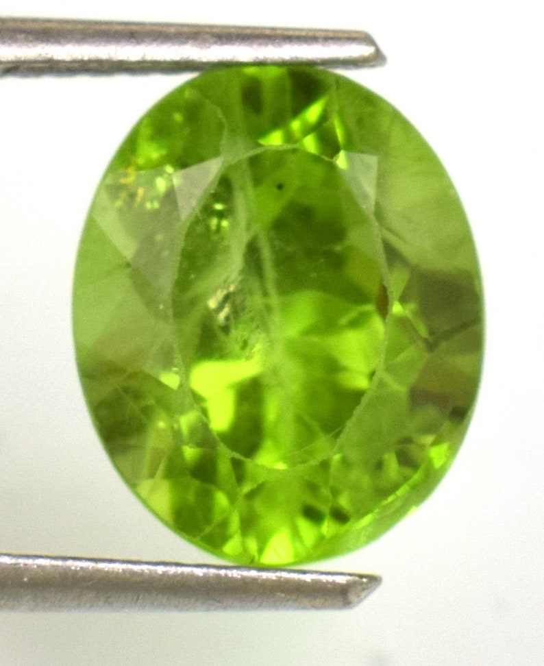 Natural Arizona Green Peridot 5.75 Ct Certified Oval Cut Ring Use Gemstone