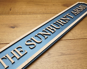 Personalised Street Sign - Custom Wooden Vintage Style / Pub / Shed / Railway / Man Cave