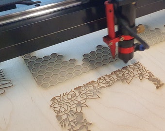Lasersnijservice UK CNC op maat gepersonaliseerde gravure hout acryl papier kaart