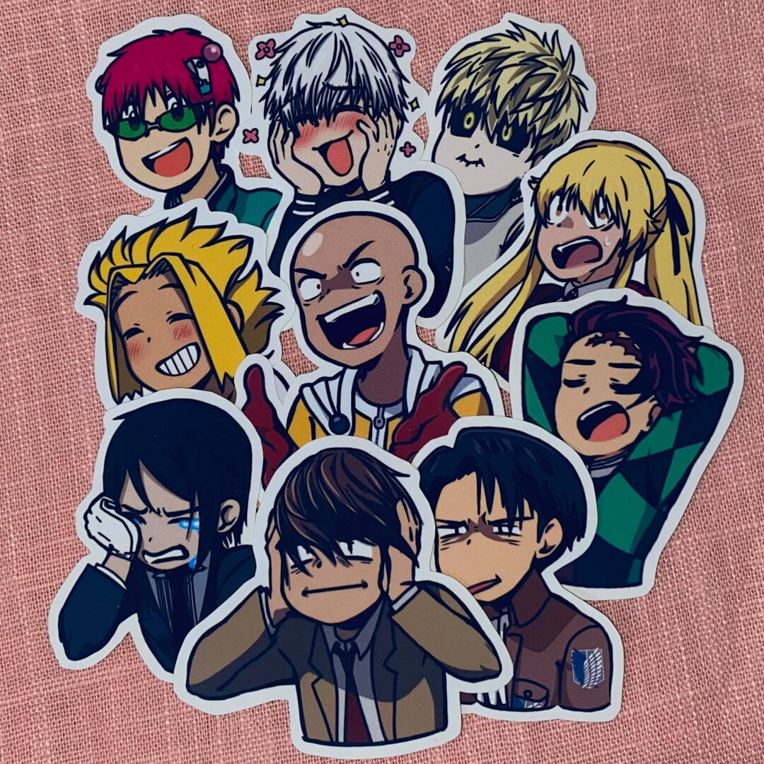 10 Pack Anime Sticker Set Digitally Hand Drawn Etsy UK