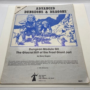Advanced Dungeons Dragons D&D Dungeon Module G2 - Glacial Rift of the Frost Giant Jarl (TSR 1978) millésime