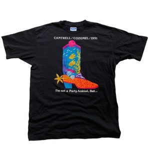 Vintage 1991 Carlos & Charlies Cozumel Cowboy Boot Single Stitch T-Shirt XL