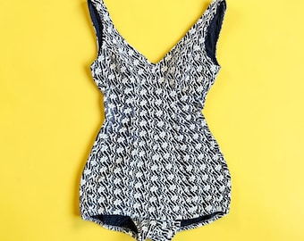 Vintage 1950-tals Rose Marie Reid of California-baddräkt | Mod Knit One Piece-baddräkt