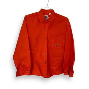 Vintage Panhandle Slim Rough Stock Women&#39;s Orange Button Up Western Shirt - Size Medium