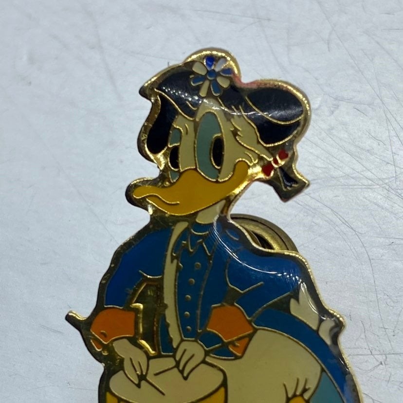 Vintage 1989 Walt Disney Donald Duck Drummer Enamel Lapel Pin