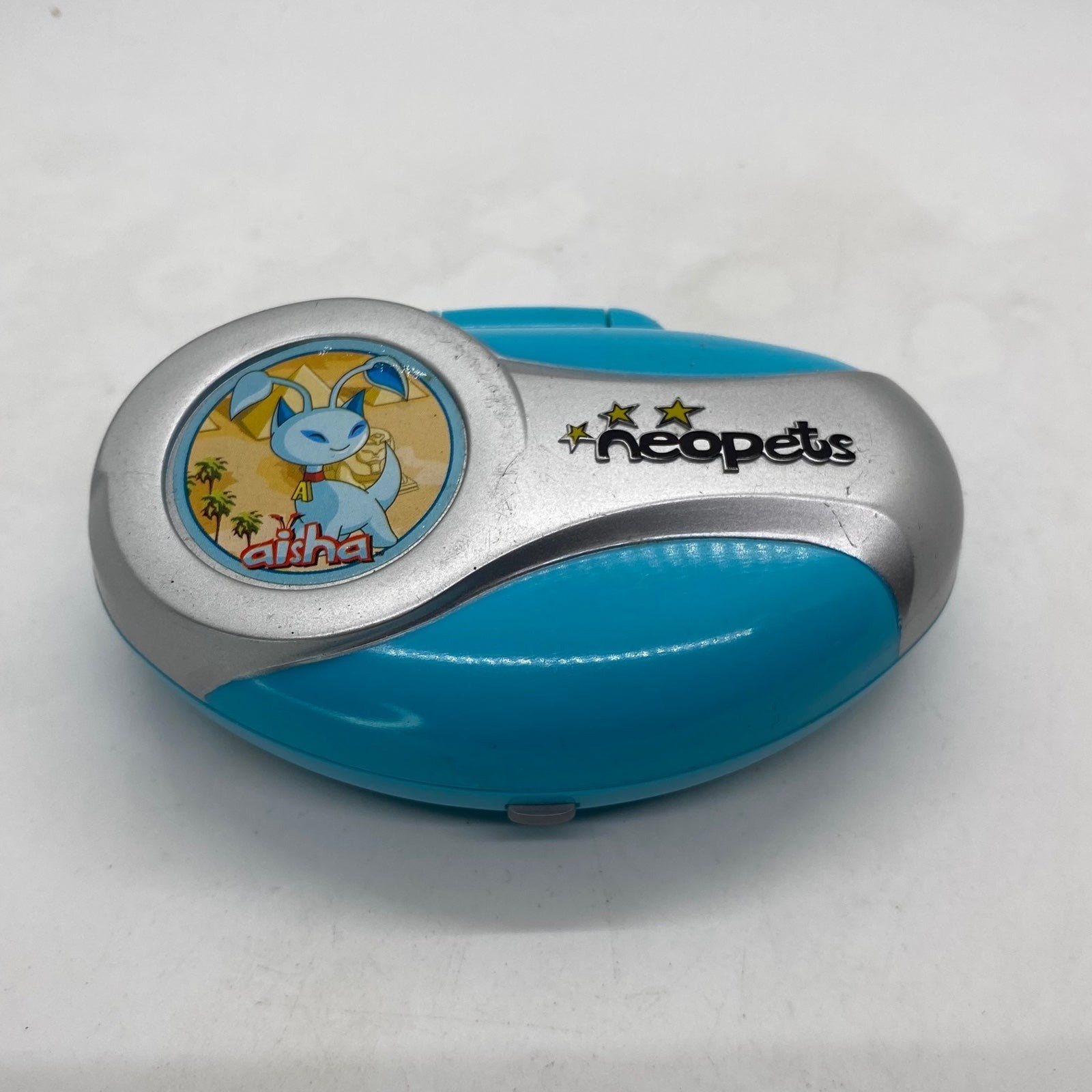 Neopets Pocket AISHA Electronic Handheld Game Blue W/ Figure