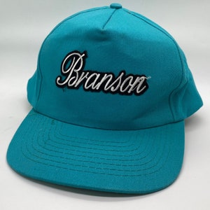 Vintage Branson Missouri Patch Teal Blue Snapback Hat KC Cap