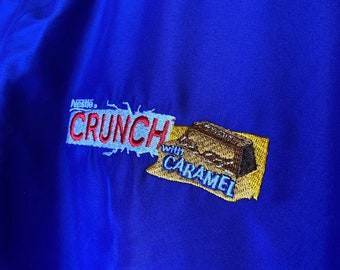 Vintage Nestle Crunch With Caramel Blue Pullover Windbreaker 