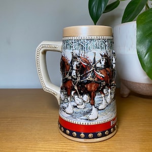Vintage Budweiser 1988 Clydesdale Collector&#39;s Series Stein Mug Ceramarte Brasil