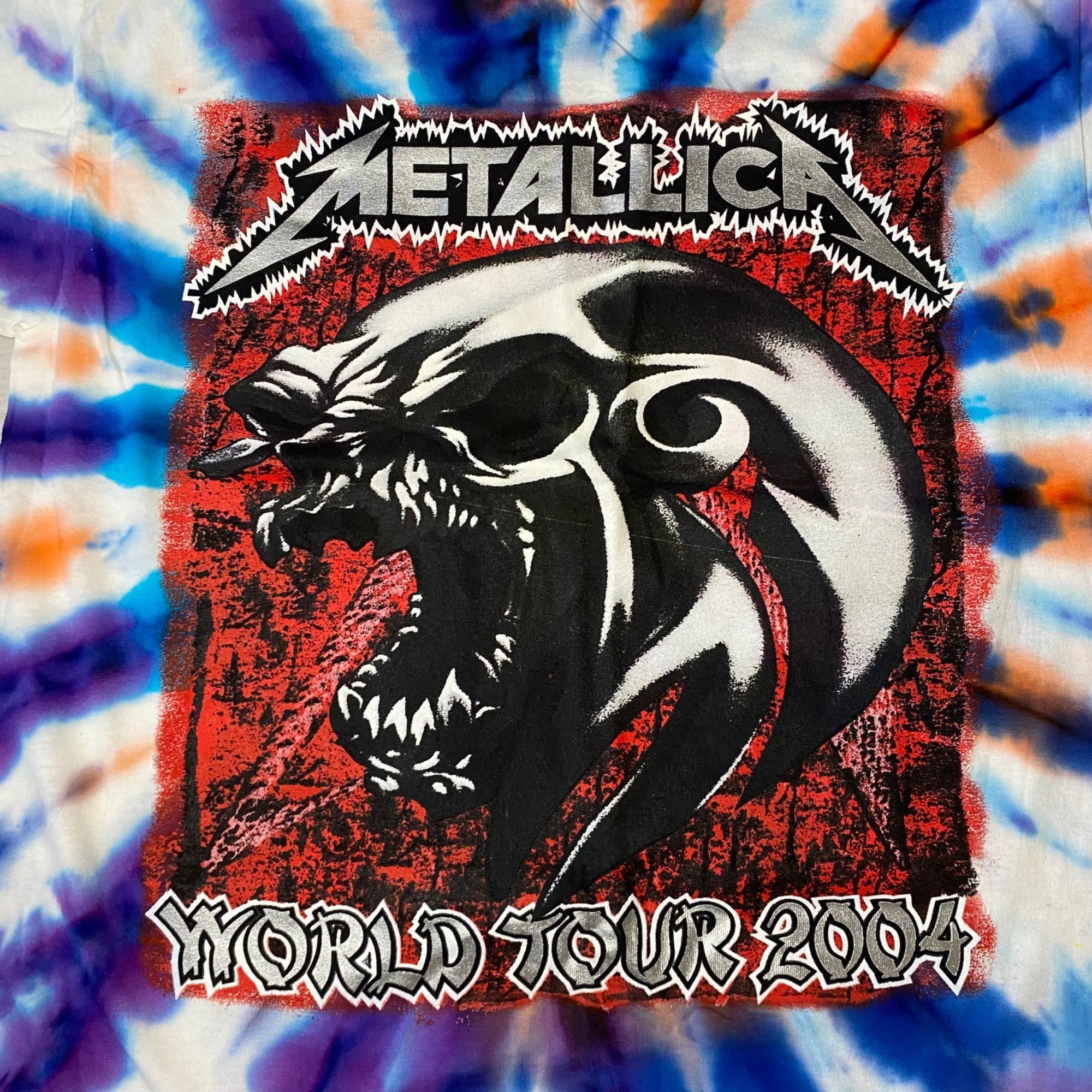 Rare Metallica World Tour 2004 Tie Dye Bootleg Parking Lot Vintage 