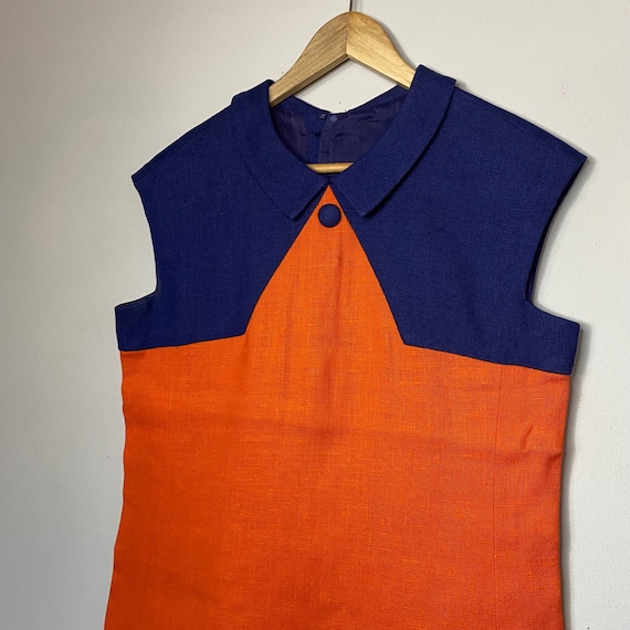 Vintage 50s Adele Simpson Mod Orange & Blue Color… - image 4