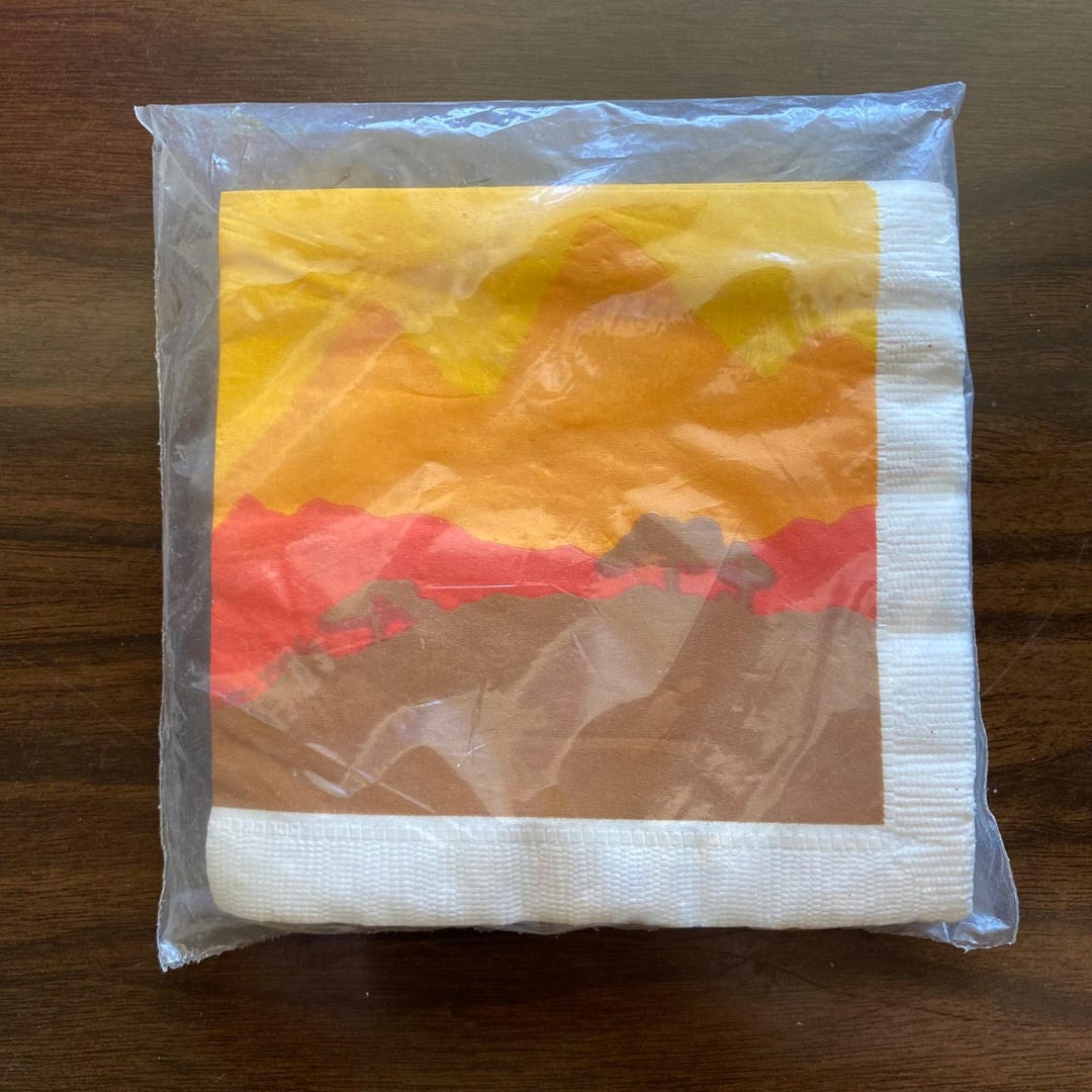 Vintage Mid Century Monogram of California 20 Cashmere Napkins Sunset ...