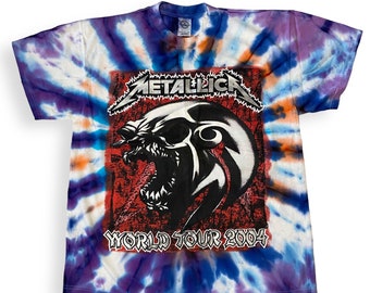 Zippe 4th Anniversary Tour Tシャツ タオル 銀テープ Rare Metallica World Tour 2004 Tie Dye Bootleg Parking Lot Vintage
