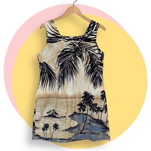 Vintage Shannon Marie Women&#39;s Hawaiian Sleeveless Tank Mini Dress - Size XL