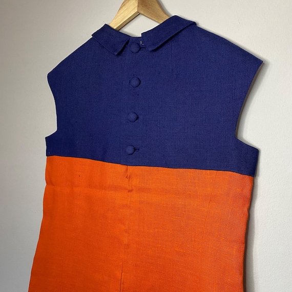 Vintage 50s Adele Simpson Mod Orange & Blue Color… - image 5