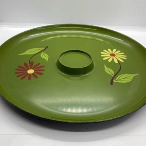 Vintage 60s Green Flower Lacquer Ware by Davar NY Japan Tray 1965