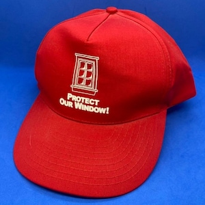 RARE &quot;Protect Our Window&quot; Film Collectible Red Snapback Hat Nissun Cap