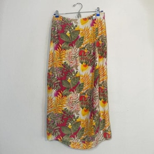 Vintage Melrose Studio Silk Floral Wrap Skirt - Size Medium